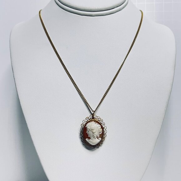 Curtis Creations Jewelry - Curtis Creations 1/20 12K Gold Filled Necklace With Carved Cameo Pendant (5874)